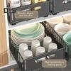 1/2Pcs Pull-out Cabinet Organizer Storage Basket Large Capacity Strong Load-Bearing Easy Installation No Drill Slide-Out Drawers Storage Racks