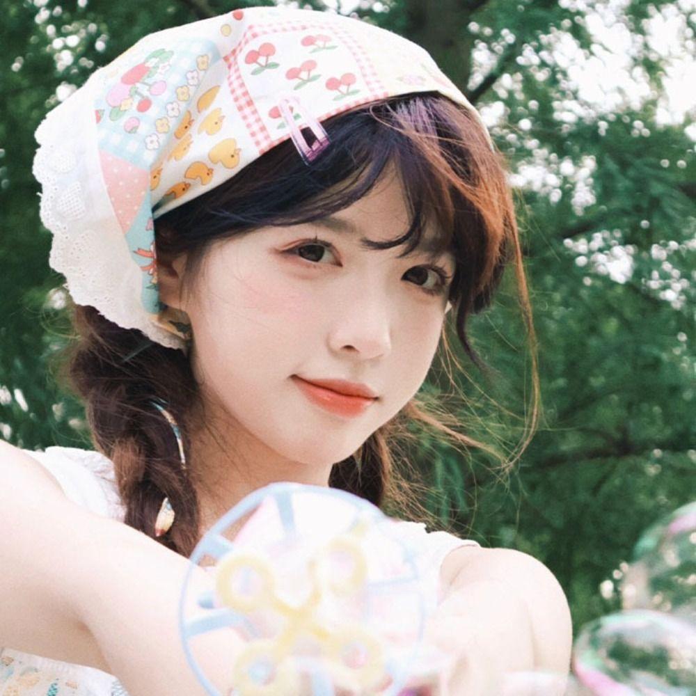 Пасторальный стиль головной платок УФ-защита галстук галстук для волос новый треугольный шарф