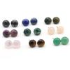 1 Paar, böhmische Reiki-Heilkristall-Ohrringe, einzigartige runde Edelsteine aus natürlichem Energiestein, Ohrstecker für Frauen, Urlaubsschmuck, Geschenke, 12 × 12 mm