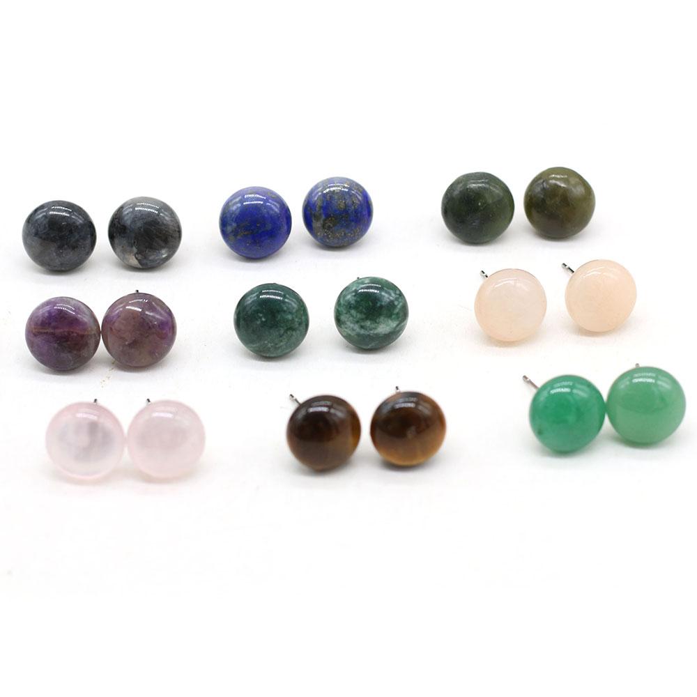 1 пара серег-гвоздиков из натурального камня — фото 8