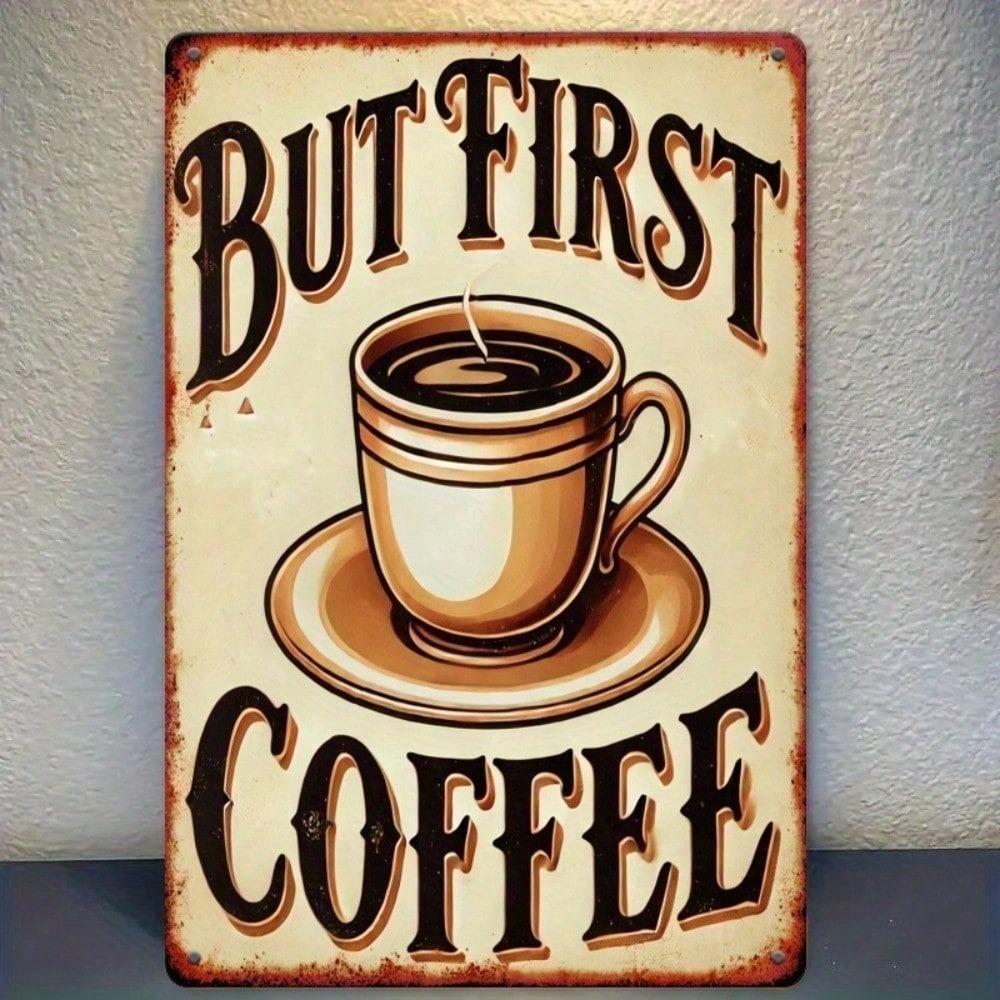 Vintage Coffee Please Metal Tin Sign Rustic 12x8 Inch Retro Wall Art Decor for Home Office Kitchen Cafe