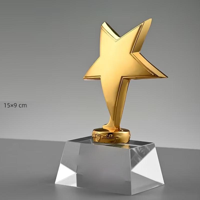 Customized Plastic Crystal Little Star Small Trophy, Commemorative Celebration, Children's Activity Gift, Home Decoration, 1Pc
