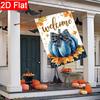 2D Flat, 2D Flat Thanksgiving Blue Pumpkin Maple Leaf Autumn Garden Flag_4-28x40 Inch Outdoor Garden Flag Double-sided Home Decoration Courtyard Decor