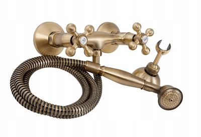 Retro Antique Brass Wall Shower Faucet Stilo