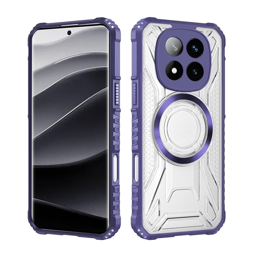 KEYSION Transparent Magnetic Case for Redmi Note 15 Pro+ 5G Silicone+PC Heavy Duty Shockproof Phone Cover for Redmi Note 15 5G