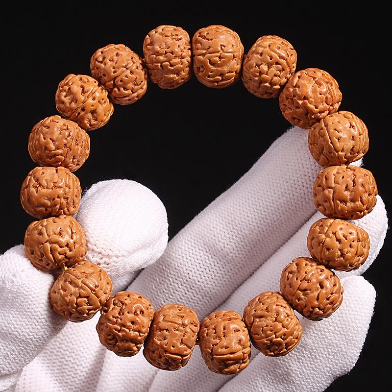 Men's King of Trees Bodhi Seed Bracelet - Original Little King Kong Buddhist Walnut Beads Single Circle.