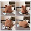 Cute Bear Lambswool Backpack for Girls, Soft Plush Fleece Mini Daypack, Casual Lightweight Shoulder Bag for Kids Outdoor Travel Daily Use