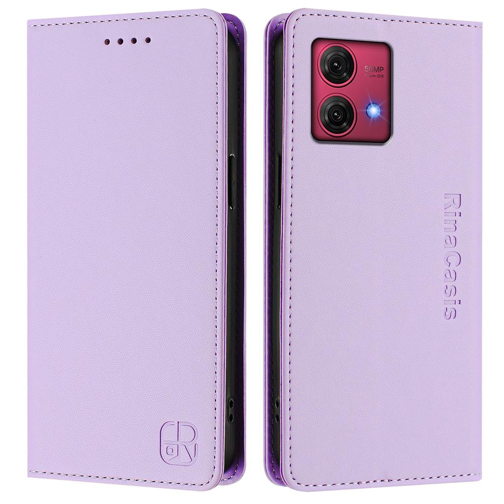 For Motorola Moto G84 5G Leather Case RINACASIS RC01 Phone Cover with RFID Blocking Wallet Stand