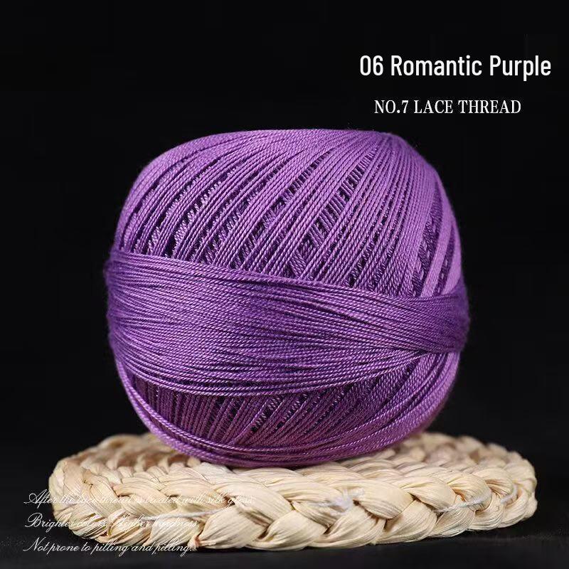 No. 7 Pure Cotton Silk Lace Yarn – Hand-Knitted, Strong Twist, Soft Half-Sleeve Crochet Yarn