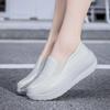 Women's Shoes Spring Genuine Leather Soft Outsole Work Shoes Female Black Swing Shoes Woman Plus Size Wedges Single Shoes