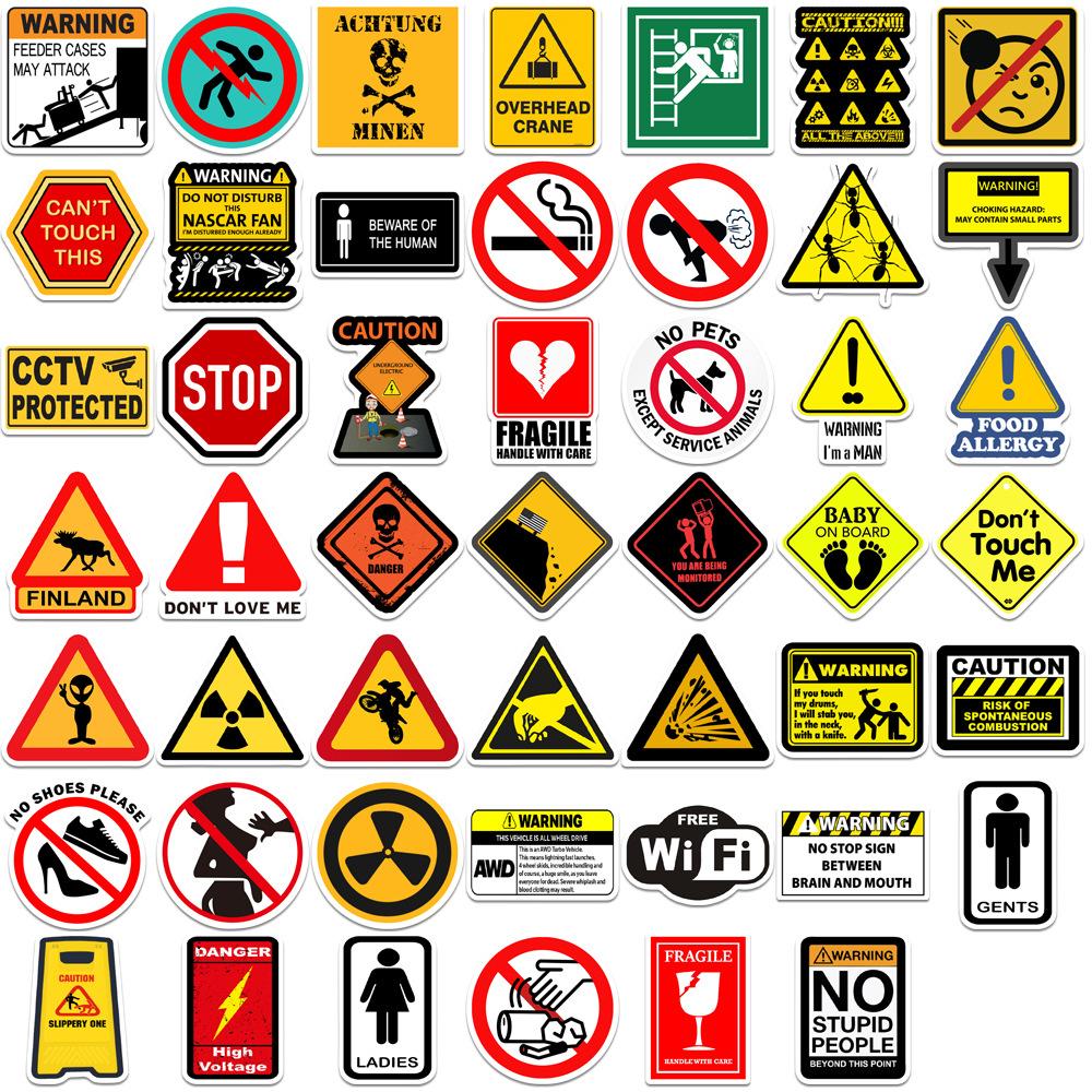

50шт Предупреждающий знак Предупреждение Личность Горячий стиль Граффити Наклейка Багаж Наклейка на автомобиль