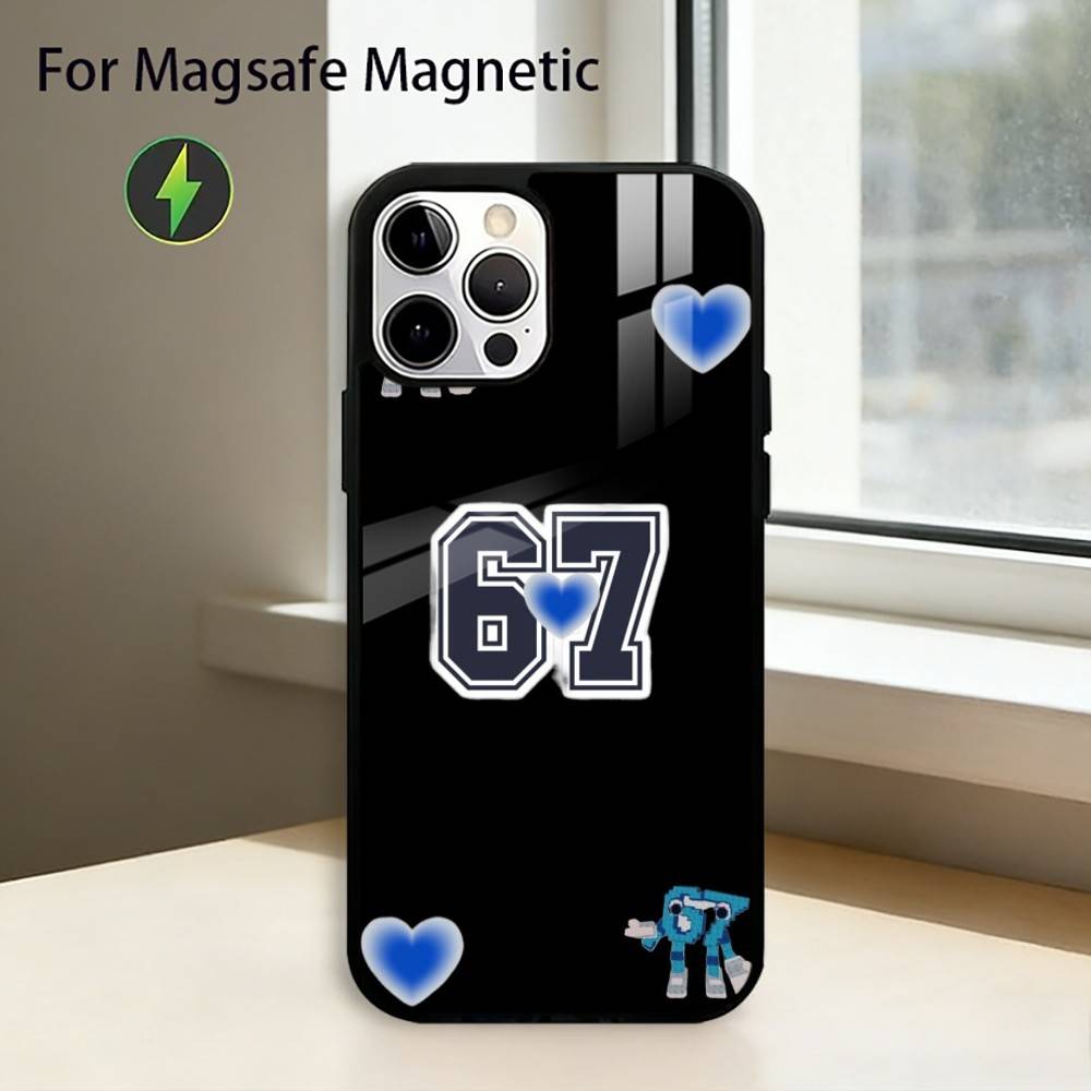 Six S-Seven 67 Phone Case For iPhone17,16,15,14,13,12,11 Plus,Pro Magnetic For Magsafe Wireless Charging