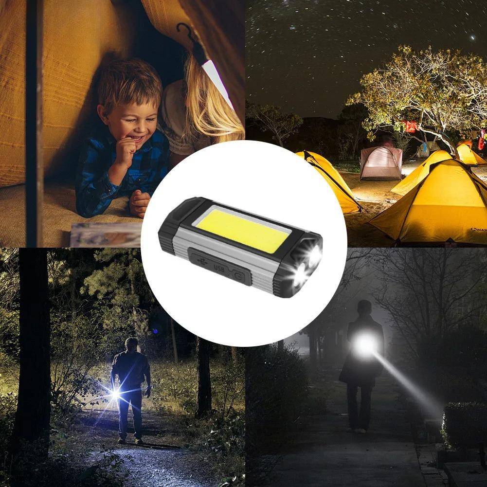 COB Work Light with Magnet LED Flashlight Camping Lamp IPX6 Waterpoof Torch USB Rechargeable Lantern As Power Bank