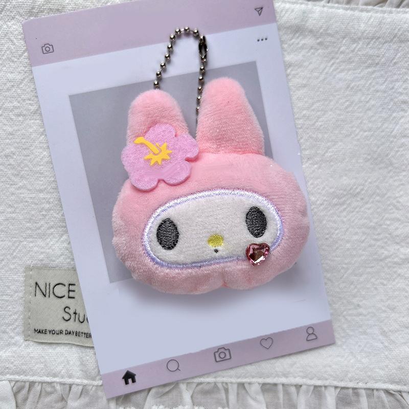 

Sanrio Hello Kitty Plush Toy Keychain Melody Cinnamoroll Kuromi Soft Stuffed Doll Pendant Backpack Bag Decor Kid Gift