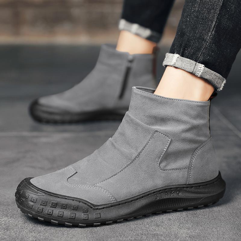 22 Four Seasons Student European and American Harajuku Casual Martin Boots Medium Top Board Shoes Retro Suede