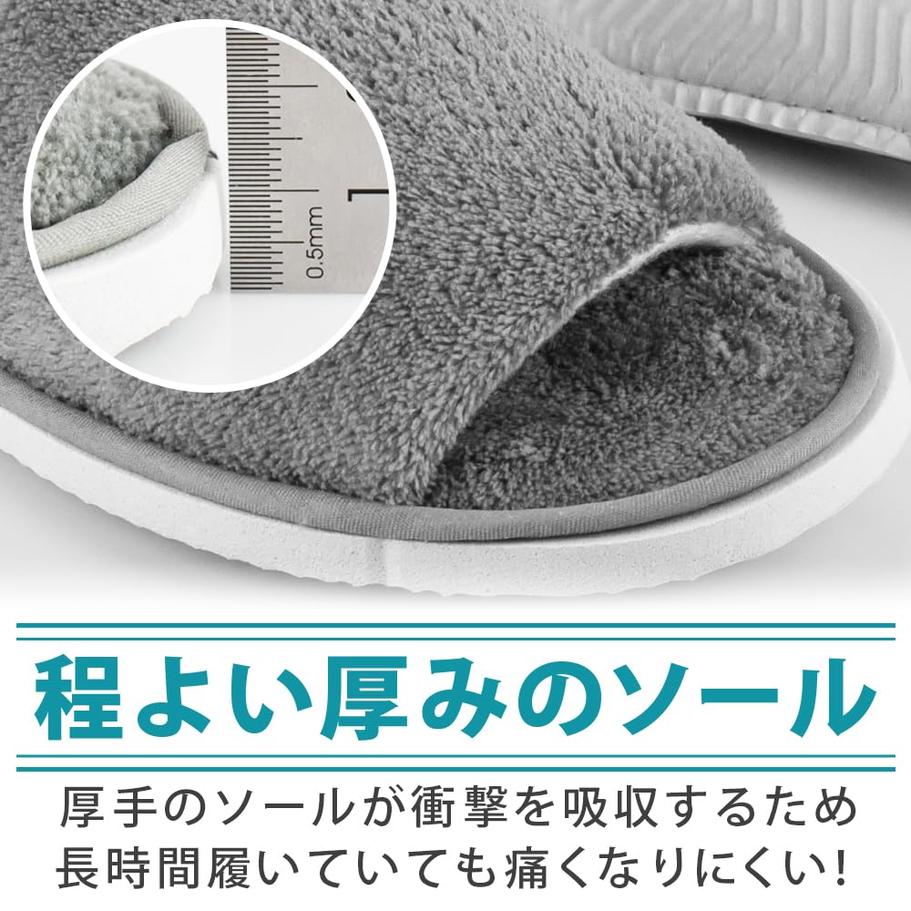 10 Pairs of Disposable Slippers for Indoor Unisex Use, Breathable, Open-front, Lightweight, Fluffy, (gray)