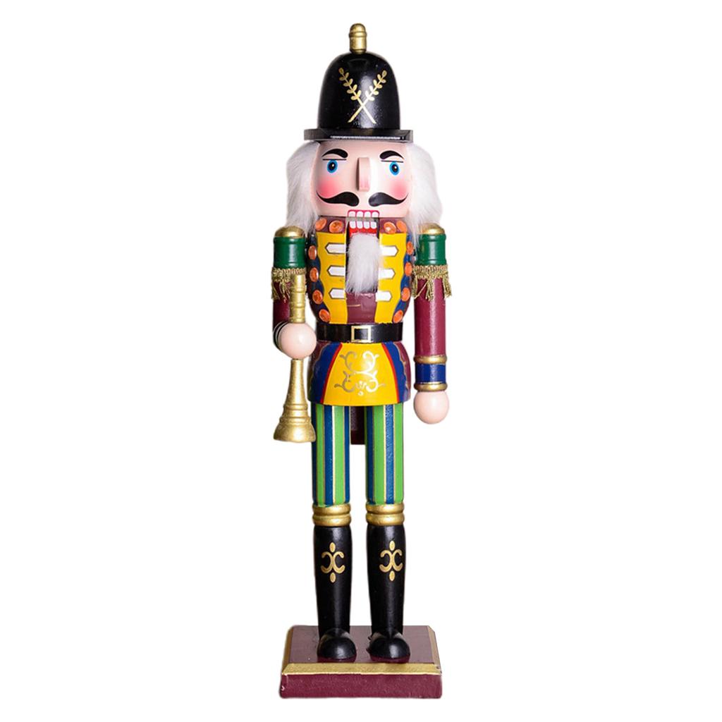 Merry Christmas Decorations Colorful Nutcracker Figurine Wooden Soldier King Puppet Ornament for Indoor Winter Table