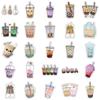 50 New Style Pearl Milk Tea Graffiti Stickers Decorate Suitcase Motorcycle Trolley Case Notebook Waterproof Stickers