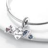 Fit Panoriginal Braceletscopper Valentine'S Day Couple Love Flower Charm Beads Diy Jewelry Souvenir Gift