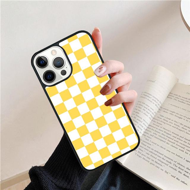 Checkerboard Plaid Checkered Phone Case For iPhone 17 Air 15 16 Cover  14 11 13 Pro Max 12 Plus Max Cover Coque
