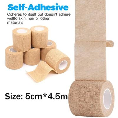 1 Rol Van 2,5/5cm*4,8m Gaas Sportverband Zelfklevend Ademend Elastisch Verband Voor Sportfixatie Vingers Pols Benen