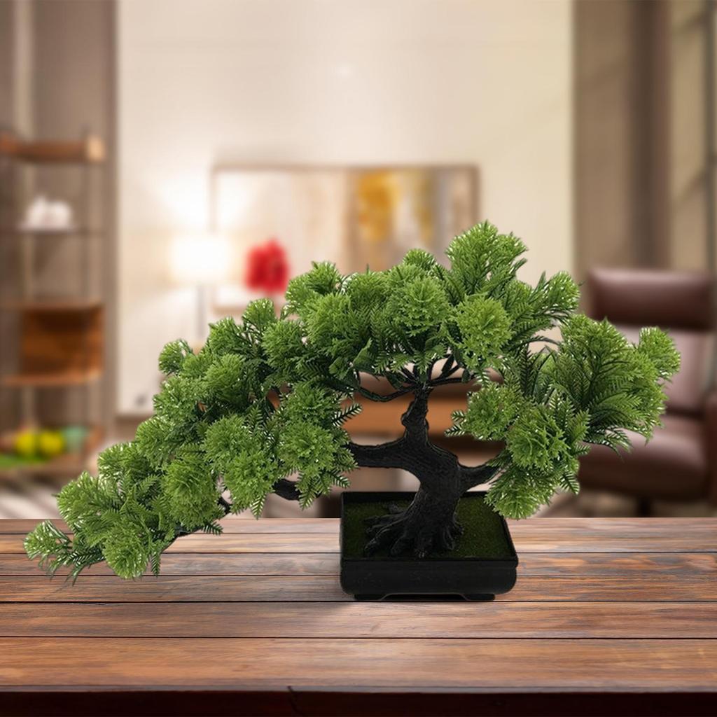 Small Artificial Bonsai Pine Tree Simulation Potted Plants Desktop Display Tree for Windowsill Home Office Decoration Ornaments