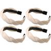 New Simple Wide Side Edge Fabric Hair Band Women Fashion Korean Retro Braided Headband Solid Knot Hoop Girls Hair Accessories