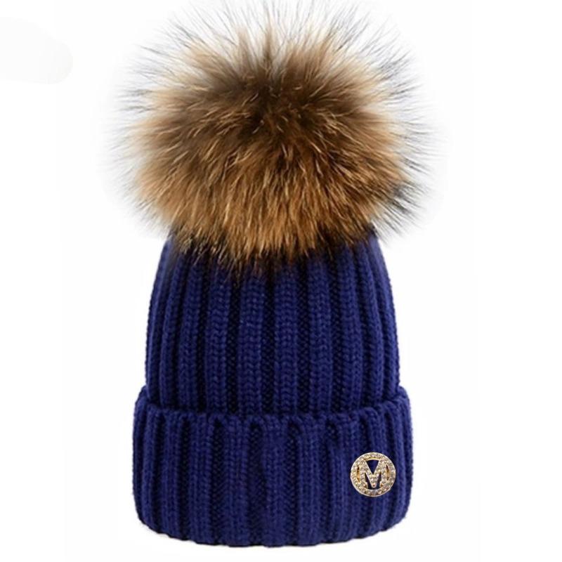 

Winter Warm Knitted Beanie for Women,Warm Thermal Fleece Lined Hood Balaclava,Windproof Snowproof Ski Mask for Skiing Climbing One Size темно-синього кольору