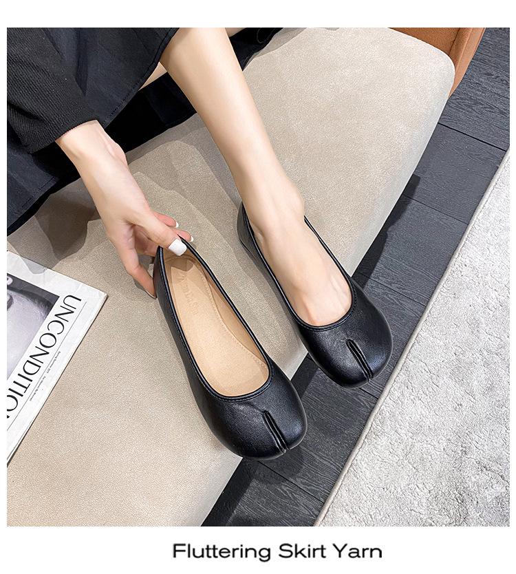 Women's Summer Pigskin Split-Toe Ballet Flats