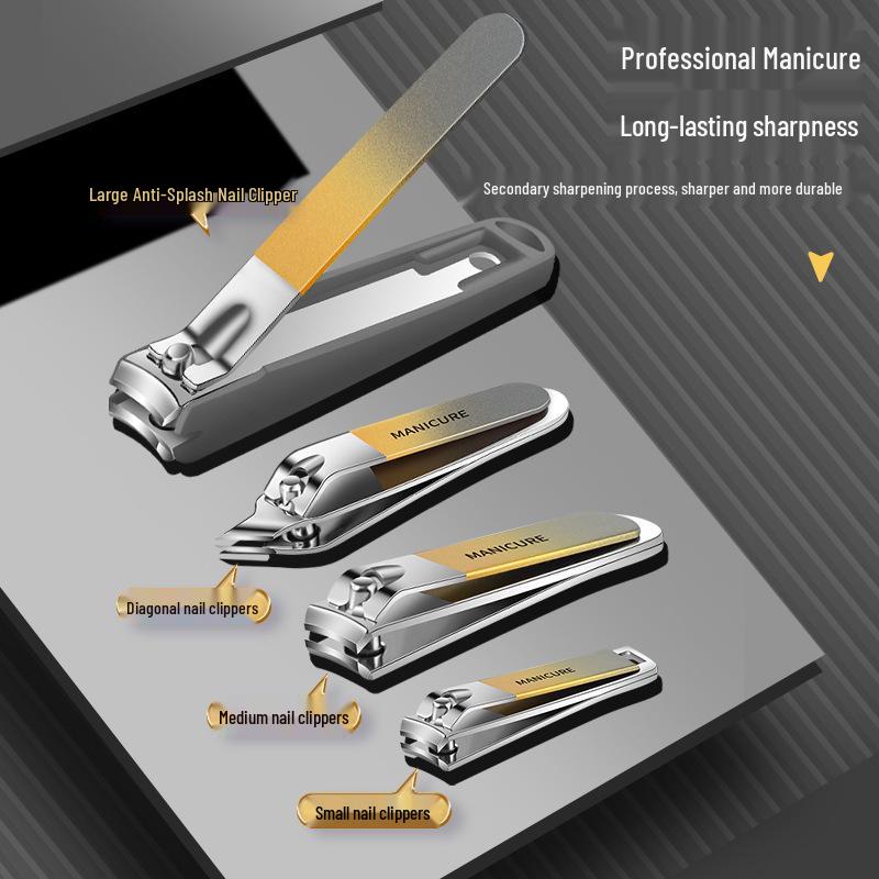 Portable Anti-Splash Nail Clipper Set - 8-Piece Manicure and Beauty Tools