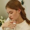 14K Gold-Plated Zircon Ear Bone Clip Long Chain Ear Wire Earrings for Women Retro Elegant Hypoallergenic Earrings Jewelry Gift