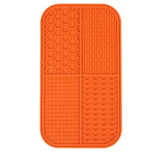 

1 шт. Силиконовый коврик для вылизывания для питомцев, Коврик для вылизывания для собак, Присоска для питомцев, Миска для медленного кормления против удушья оранжевый