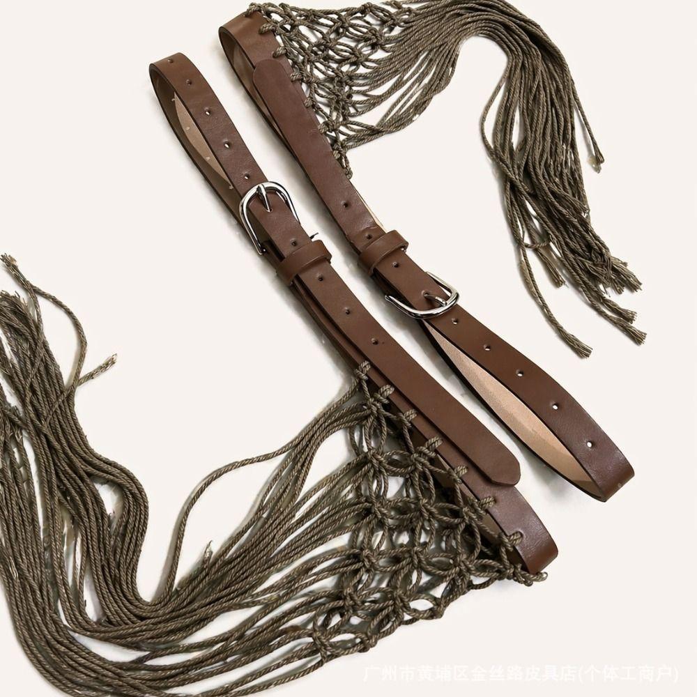 Boho Bohemian Style Belts Retro Woven Tassel Waistband Vintage Tassel Weave Belts Women