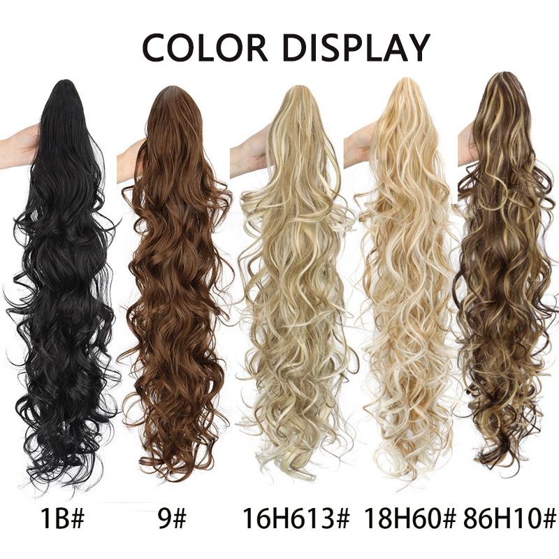 30 Inch Long Messy Curls Claw Clip Ponytail Extensions Synthetic Drawstring Curly Hairpiece Jaw Clip Hair Extensions for Women
