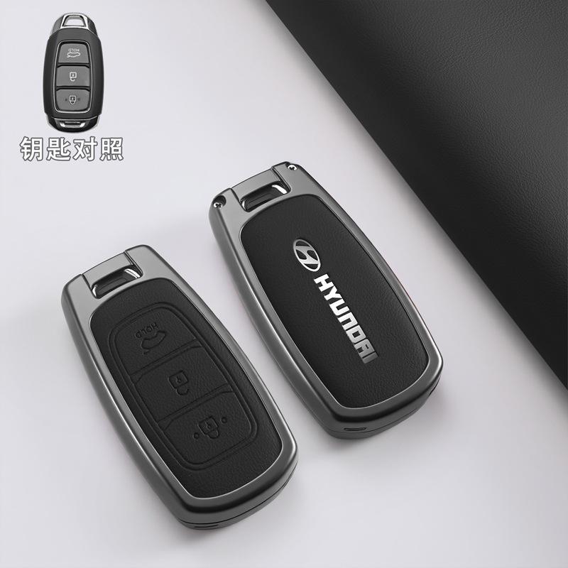 Zinc Alloy Metal Car Key Case For Hyundai I30 Ix35 Kona Encino Solaris Azera Grandeur Ig Accent TM Palisade Santa Fe Accessories XX1