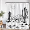 Black White Abstract Simple Line Shower Curtain Dog Pupple Nordic Minimalist Bathroom Decor Modern Polyester Bath Curtain Screen