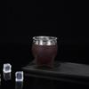 Tazza Mate a Doppio Strato in Acciaio Inossidabile con Cannuccia Cucchiaino Texture Guscio d'Uovo Tazze con Fondo Piatto Tazze Creative da Cucina Bicchieri da Bevande