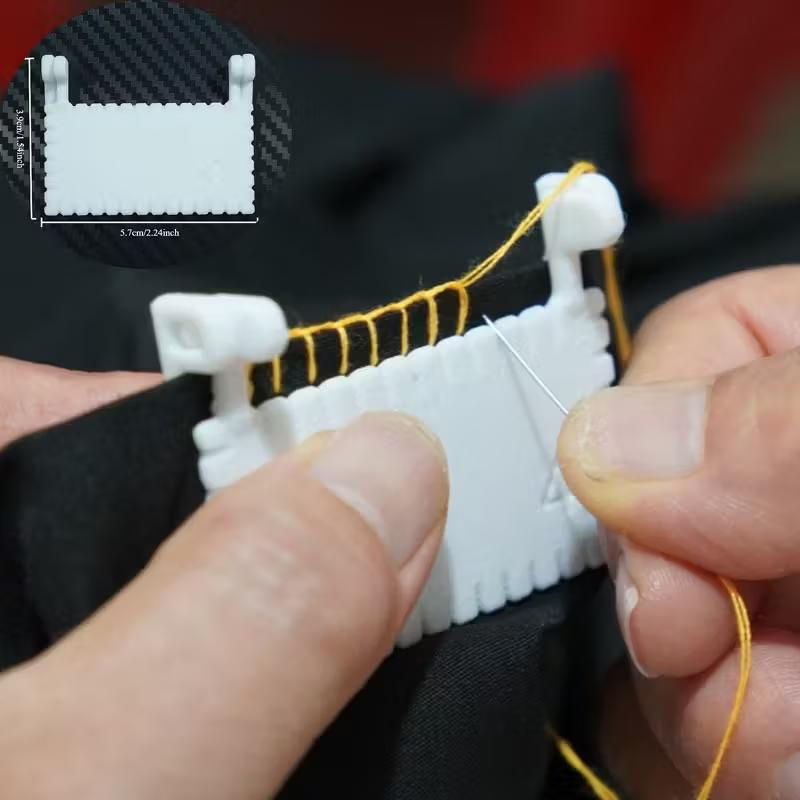 

Clip-On Sewing Lock Tool for Edge Finishing. Durable Plastic, Easy to Use for Beginners & Elderly. Ideal for Fabric Repair & DIY