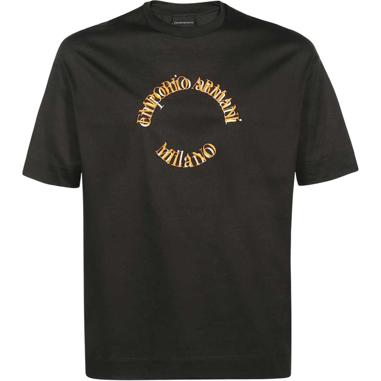 Emporio Armani Round Neck Logo Print Short Sleeve T-Shirt Men tops 6L1TG3-1JSAZ-0031 XS