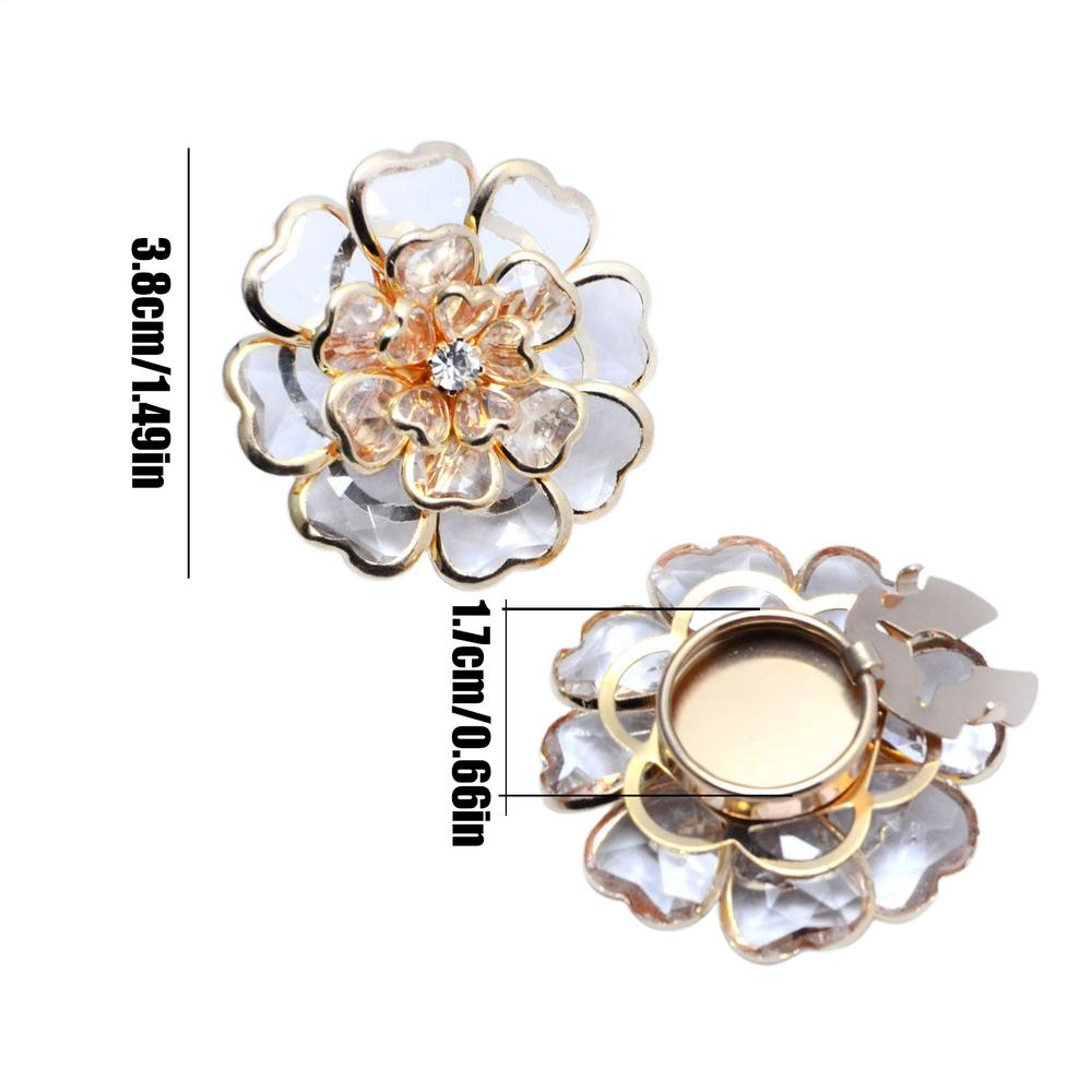 Women Flower Button Covers Vintage Fancy DIY Decorative Metal Flower Shaped Blouses Button Cover Embellishments for Grandma