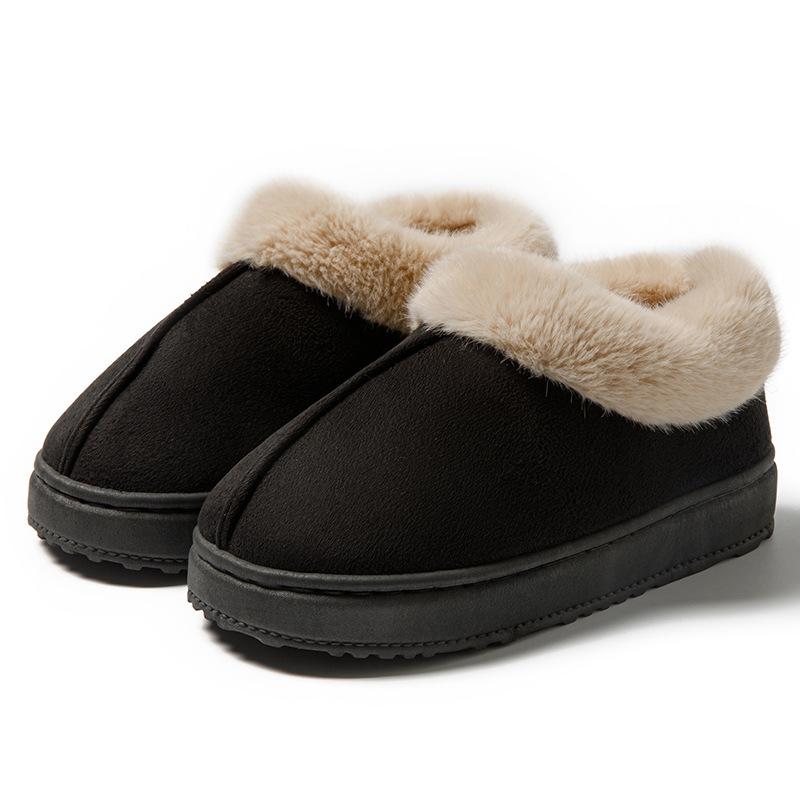 

Тапочки из шерсти и хлопка с задником, зимняя обувь, высокие, на толстой подошве, плюшевые, зимние сапоги, цельные термохлопковые тапочки size 40-41 [shoes are 1-2 sizes smaller]