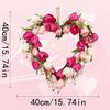 Home Decoration Heart Shaped Heart Shaped Wreath Valentine'S Day Wreath 40cm Mother'S Day Decoration For Bedroom Valentine'S Day
