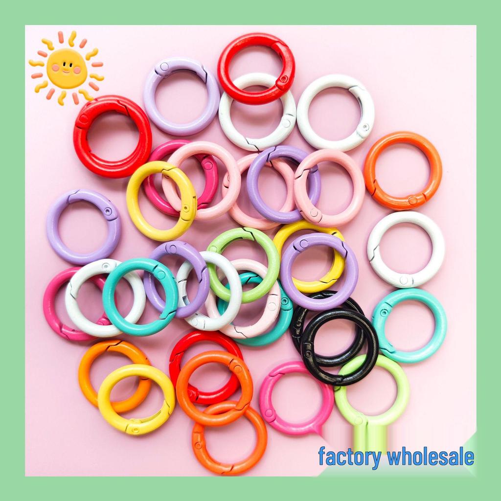24mm Colorful Spring Snap Hook Candy Color Keychain Accessory - Round Ring Buckle