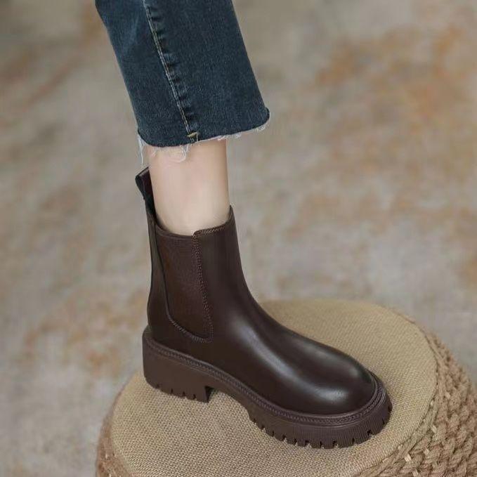 British Martin boots women's 2025 new autumn and winter versatile French small short boots thin boots Chelsea boots ins
