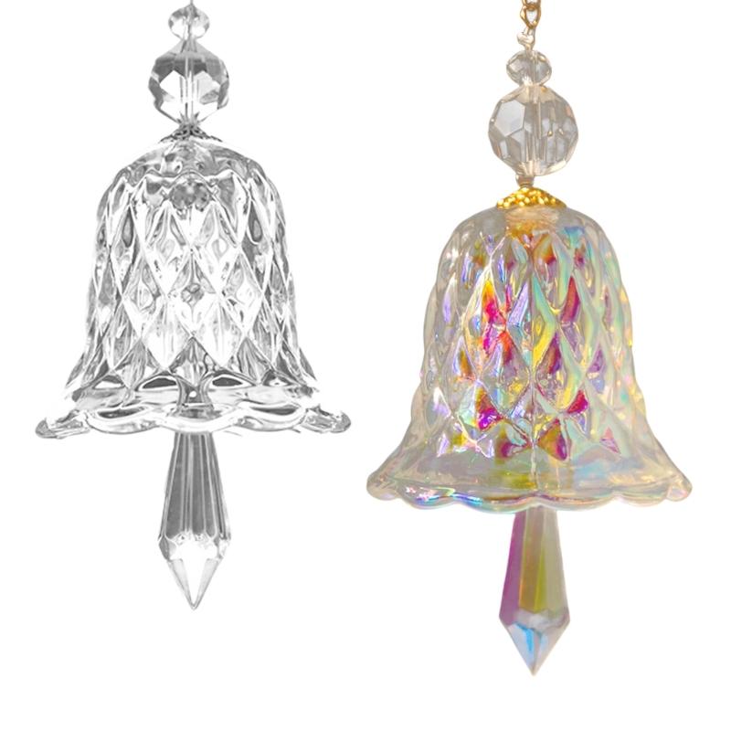 2 Stück Funkelnde Kristall-Windspiele für Weihnachtsdekoration Glasglocken Hängende Sonnenfänger für Fenster Raum Auto Dekorationen
