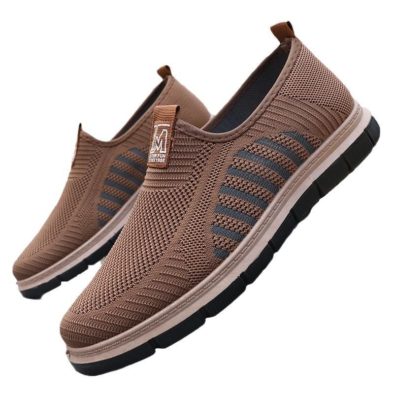 Men's New Shoes, Men's Flying Woven Shoes, Soft Soled Casual Shoes, Sports Shoes