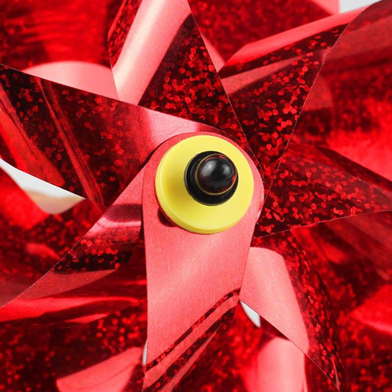 2Pcs Bird Repellent Windmill Practical 7 Leaves Diy Birds Deterrent Windmill Creative Outdoor Garden Lawn Yard Decoration
