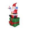 6FT Christmas Inflatable Santa Claus with LED Lights - Outdoor/Indoor Yard Decoration (with Gift Box Design)