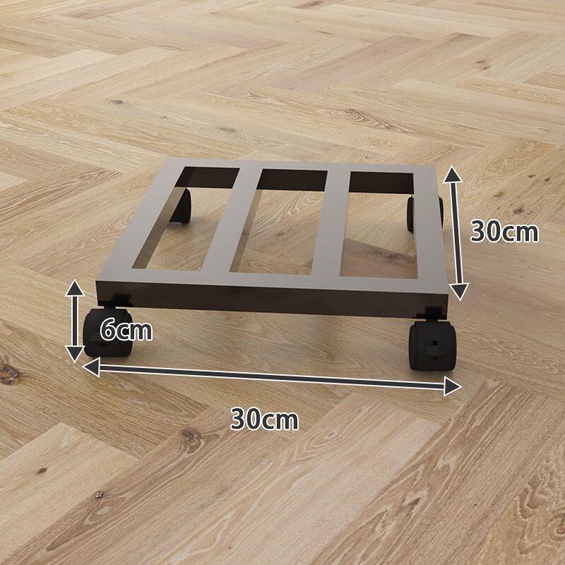 Wrought Iron Square Flower Pot Tray with Wheels and Brakes