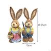 1 Pair Artificial Woven Figures Animal Model Sculpture Standing Statue Doll for Office Easter